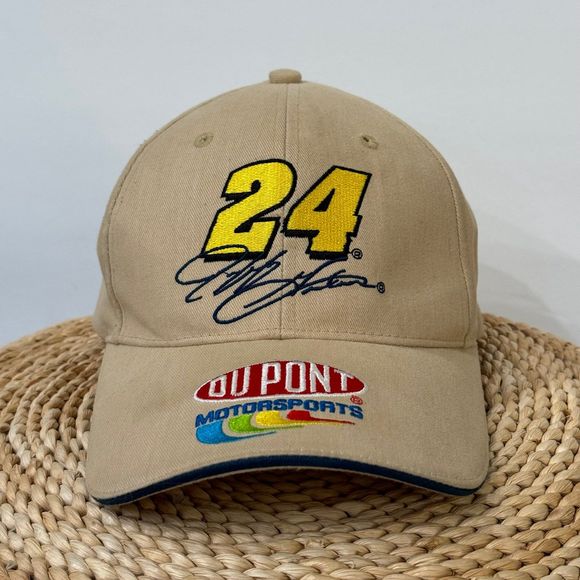 Dupont Motorsport Jeff Gordon # 24 Nascar cap hat strapback Tan - Picture 2 of 7